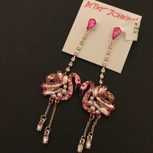 Betsey Johnson Flamingo earrings.